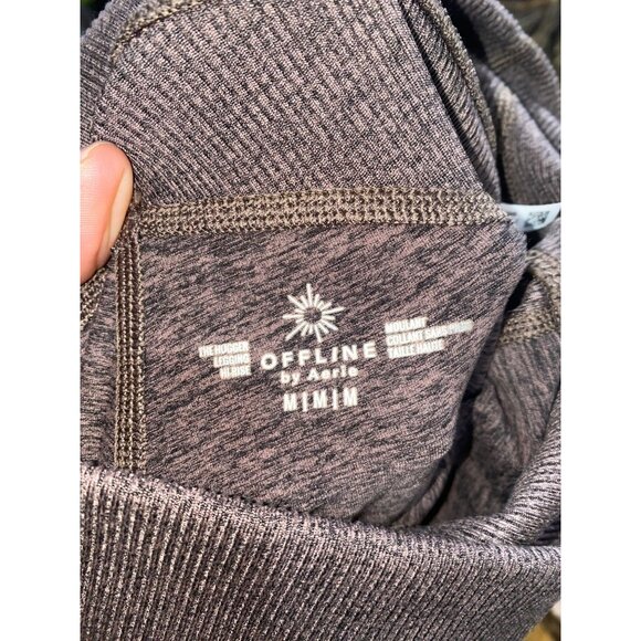 New Aerie High-Waisted  Cropped Leggings With Ribbed Texture & Pockets Size M - Picture 7 of 8